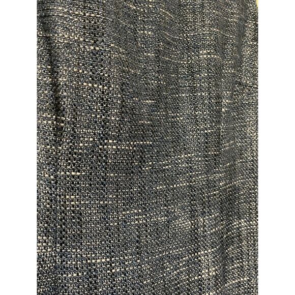 Calvin Klein Indigo Tweed Sheath Midi Dress, Silver Metallic Thread, Sz 12 - Picture 5 of 9